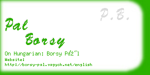 pal borsy business card